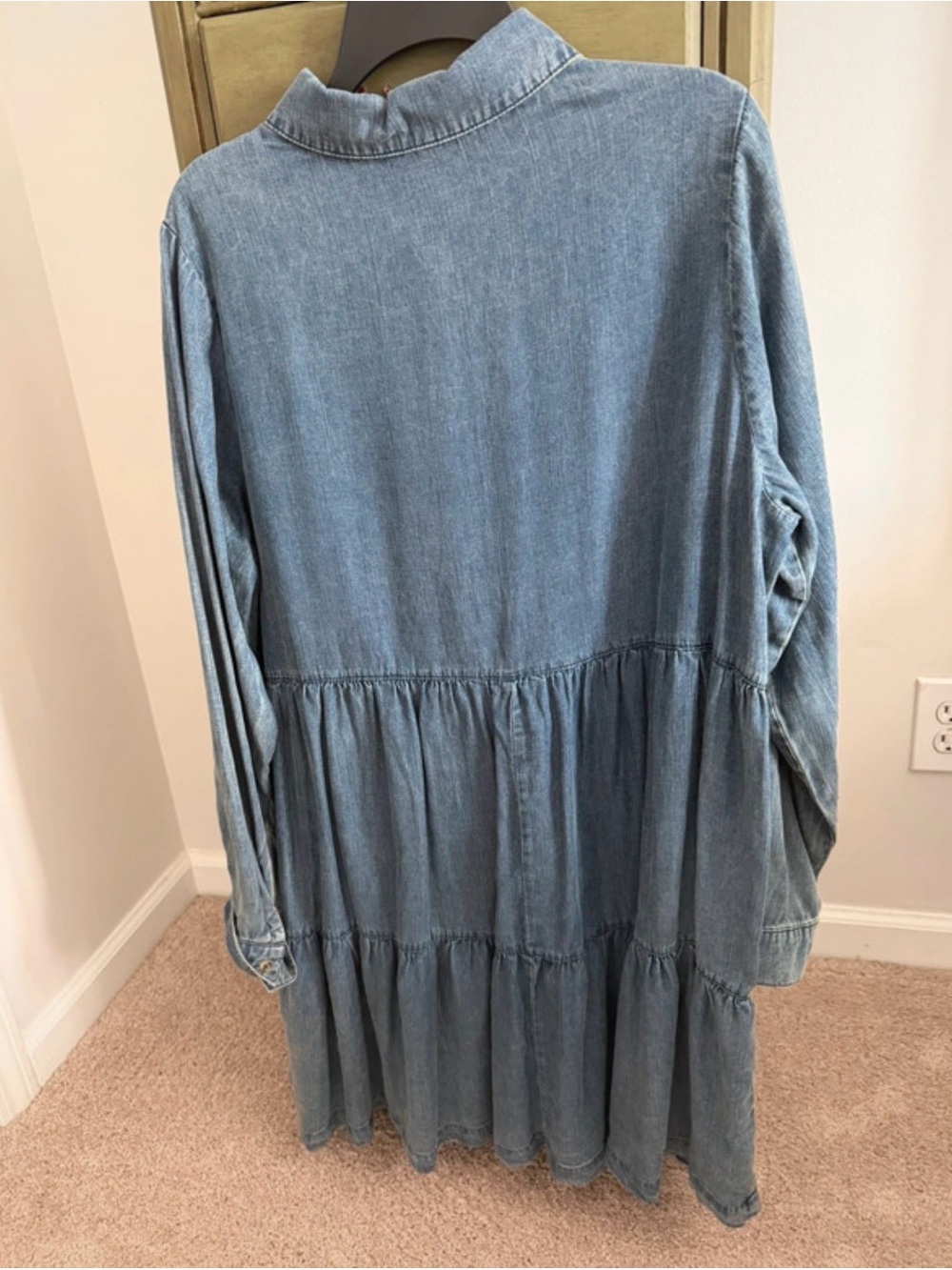 Easel Denim Tiered Shirt Dress - Picture 5 of 9
